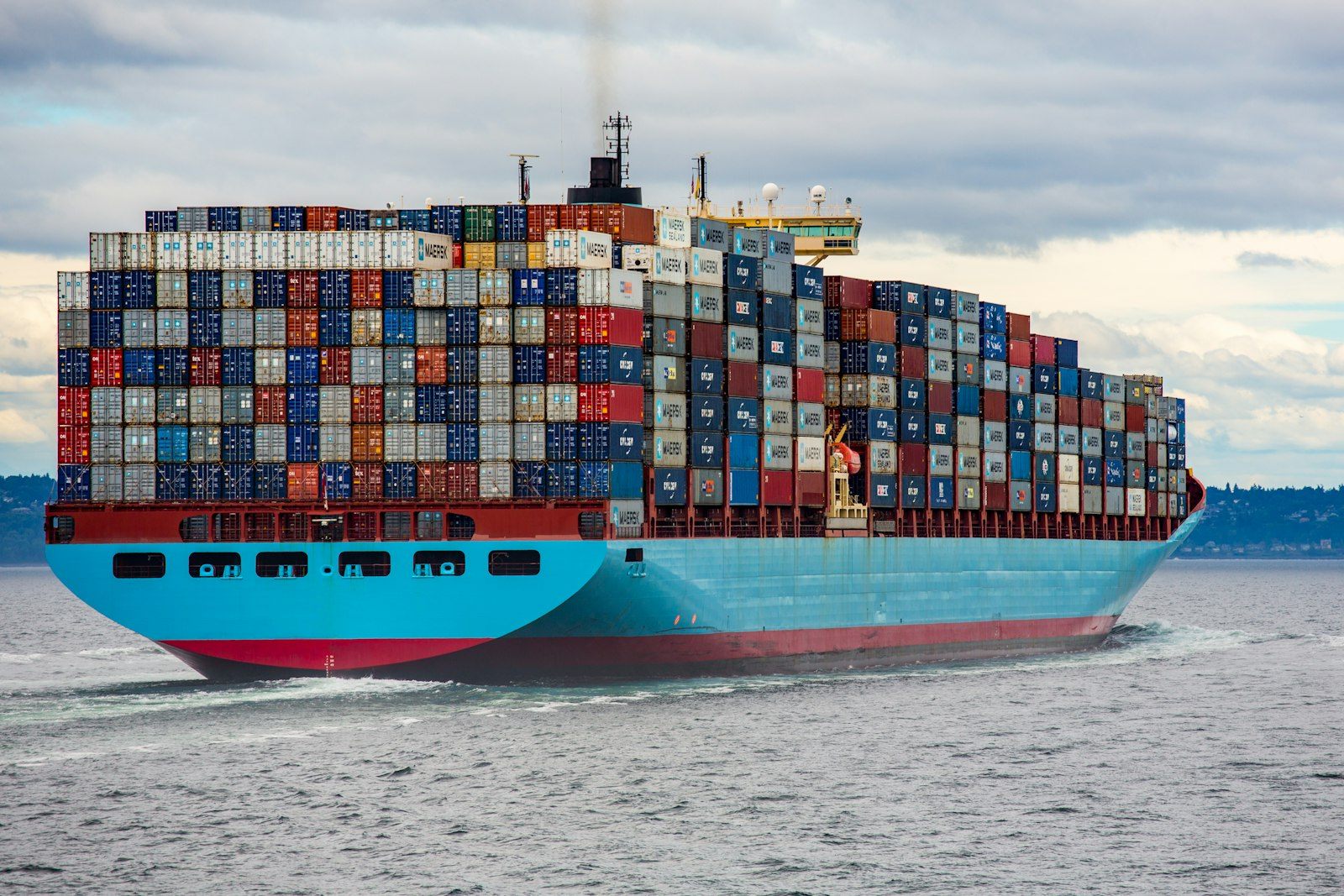 Container ship at port